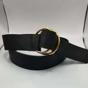 B-Low the Belt Black Belt with Gold Ring Buckle